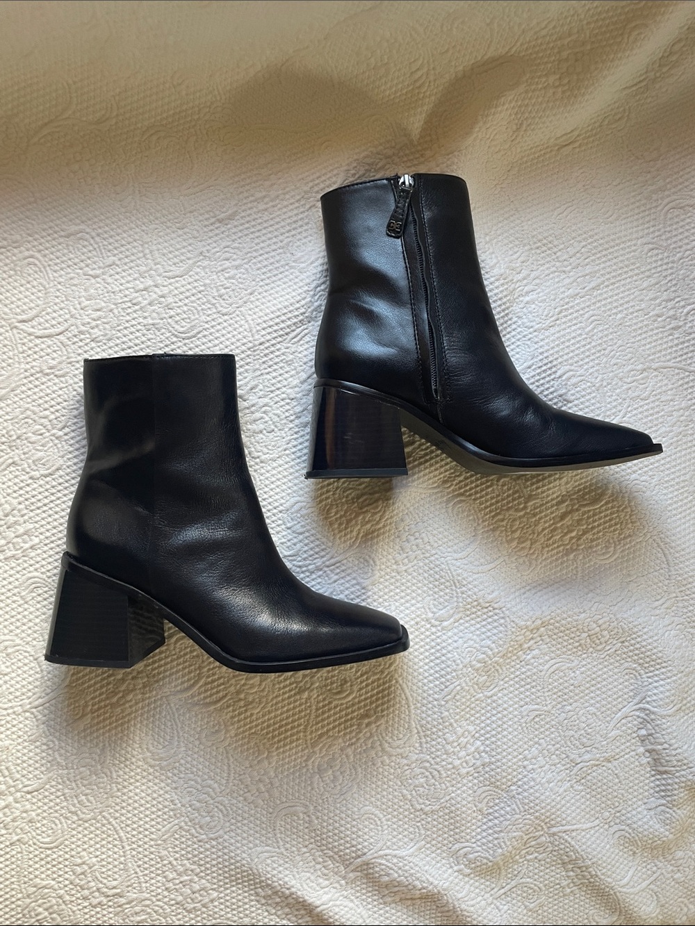 Sam Edelman Hilty Black Leather Ankle Boots Size 6.5M MSRP $180